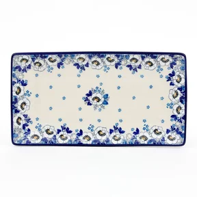 Tacka ceramiczna C26 30/16,5cm<br> 2222X Biało-niebieskie anemony